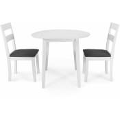 Table ronde extensible avec deux chaises Philadelphia