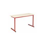 Table scolaire biplace l 130 x p 50 cm rouge - Maxiburo
