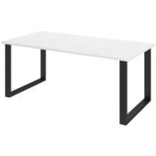 Table Tucson 139, Blanc + Noir, 75x90x185cm, Stratifié,