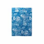 Tapis extérieur/intérieur 160 x 230 bleu canard avec motif exotique