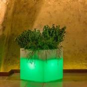 Tekcnoplast - Pot de fleurs lumineux cube Led carré