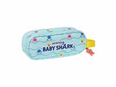 Trousse d'écolier baby shark beach day jaune bleu