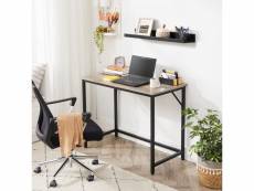 Vasagle bureau, table, poste de travail, petite taille, 100 x 50 x 75 cm, pour bureau, salon, chambre, assemblage simple, métal, style industriel, grè
