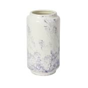 Vase décoratif en verre céramique blanc et violet
