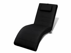 Vidaxl chaise longue avec oreiller cuir synthétique