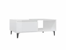 Vidaxl table basse blanc brillant 90x60x35 cm aggloméré