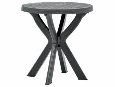 Vidaxl table de bistro anthracite ø70 cm plastique 48798