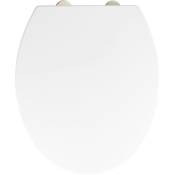 Wenko - Abattant wc avec frein de chute easy close Bironi Premium, fixation inox 'fix clip', Duroplastique, surface antibactérienne, 39x45,5 cm, Blanc