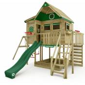 Wickey Maison sur pilotis Smart GreenHouse avec balançoire & toboggan, cabane dans les arbres avec bac à sable, échelle à grimper & accessoires de