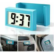 Xinuy - Horloge numérique pour tableau de bord de voiture – Horloge adhésive pour véhicule avec affichage Jumbo lcd de l'heure et du jour – Mini