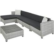 Canapé de jardin Lounge en rotin Avec cadre en aluminium gris clair