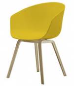Chaise About a chair AAC22 / Plastique & chêne savonné - Hay jaune en plastique