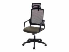 Chaise de bureau hwc-j52, chaise pivotante chaise de bureau, appui-tête ergonomique, similicuir ~ vert-olive