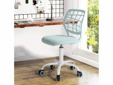 Chaise de bureau pour enfant vert d'eau à roulettes