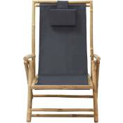 Chaise de relaxation inclinable Gris foncé Bambou