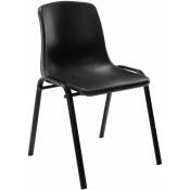 Chaise empilable pour réunions en plastique solide et cadre en métal différentes couleurs colore : noir