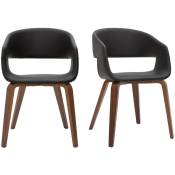 Chaises design noir et bois foncé (lot de 2) slam