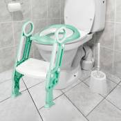 Dazhom - Siège de toilette pliable pour enfants (version pvc) blanc + vert clair