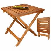 Ecd Germany Table pliante d'appoint pour jardin terrase table basse en bois de pin 46X46 cm