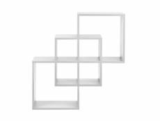 [en.casa] étagère murale blanc mat design rétro model 14