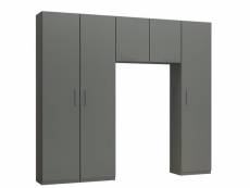 Ensemble de rangement pont 2 portes gris graphite mat largeur 250 cm 20100893798