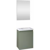 Ensemble meuble lave-mains avec miroir porto pack - vert de gris - L40 x H51 x P25 cm - Vert de gris