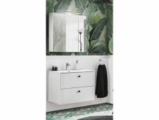 Ensemble meuble vasque + armoire miroir - 80 cm - cuba white