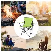 Fauteuil de camping chaise de camping pliante chaise de peche chaise de plage anis avec porte-gobelet 82x50xh80cm - anis