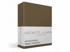 Heckett &amp; lane hnl royal cotton drap-housse surmatelas - percale 100% coton - 1-personne (90x220 cm) - taupe SMUL101362104