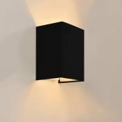 Helloshop26 - Lampe murale applique angulaire e27 60 watts 20 cm abat-jour en linge noir - Noir
