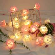 Ineasicer - Guirlande lumineuse à led en forme de rose à piles pour mariage, Saint-Valentin, fête, anniversaire, festival, décoration intérieure ou