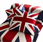 Kiki Singe style vintage britannique Union Jack Drapeau Couvre-lit en velours taie d'oreiller Taie d'oreiller