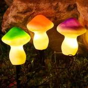 Lampe à guirlande de champignons, 3 lampes de paysage décoratives en forme de champignon, éclairage extérieur Lampes solaires en forme de champignon