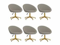 Lot de chaises de salle à manger 6 pcs gris clair velours - gris - 58,5 x 66,5 x 80 cm