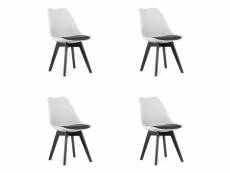 Mardi - lot de 4 chaises style moderne salle à manger/cuisine - 82x48x43cm - chaise de salle à manger - blanc