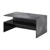 Meublorama - Table basse design collection ramos coloris gris effet ardoise et noir. - Gris