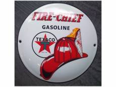 "mini plaque emaillée texaco fire chief gasoline pompier tole"