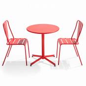 Oviala - Ensemble table ronde et 2 chaises de jardin