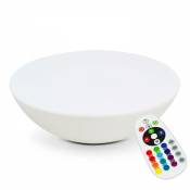 Oviala - Table basse lumineuse ronde led - Coque blancheMode (on) : Multicolore, 16 teintes