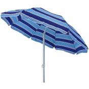 Parapluie rond de plage Ø180 cm avec poteau en acier et feuille de polyester de couleur décontractée
