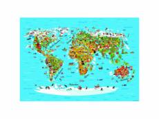 Photo murale carte du monde illustrée 360x254 cm 4 lés