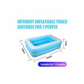 Piscine gonflable rectangulaire bleue piscine gonflable pour enfants epaisse et resistante a l usure adaptee aux adultes et aux bebes 155x108x46cm