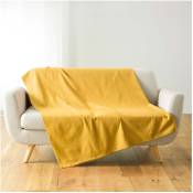 Plaid Jete de lit fauteuil 180 x 220 cm Lucilia jaune