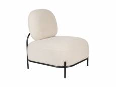 Polly - fauteuil lounge en tissu bouclette - couleur - blanc ivoire
