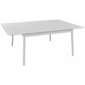 PROLOISIRS Table Dublin en aluminium - blanc - 140/200 x 140 cm
