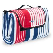 Relaxdays - Couverture pique-nique picnic plaid imperméable 200x200 cm poignée isolation tapis, rouge-bleu