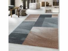 Square - tapis à formes géométrique - cuivre & gris