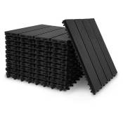Swanew - Caillebotis dalles terrasse 55 mboîtables installation très simple petits carreaux composite plastique imitation bois Noir