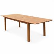 Sweeek - Table de jardin en bois 180-240cm - Almeria - Grande table rectangulaire avec rallonge eucalyptus . Intérieur / Extérieur - Bois