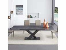 Table à manger extensible céramique aspect marbre carla - céramique marbre noir, taille de la table - 180 cm extensible à 260 cm